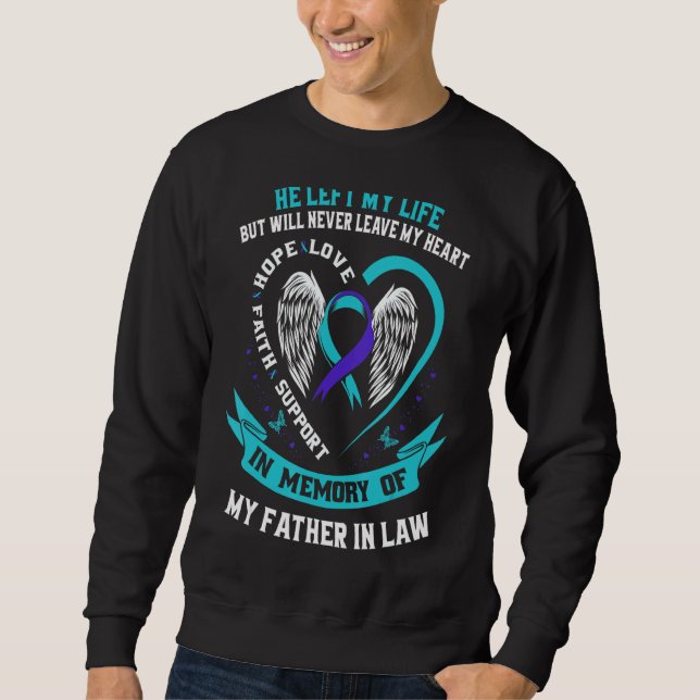 Teal And Purple Suicide Awareness Ribbon Father In Sweatshirt (Front)