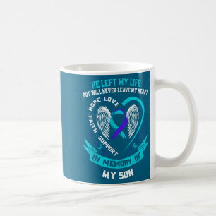 Teal And Purple Suicide Awareness Ribbon In Memory Coffee Mug