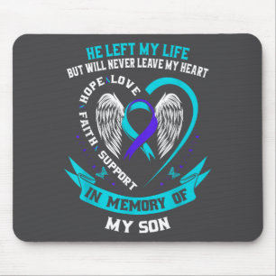 Teal And Purple Suicide Awareness Ribbon In Memory Mouse Pad