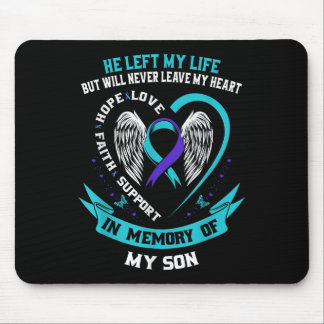 Teal And Purple Suicide Awareness Ribbon In Memory Mouse Pad