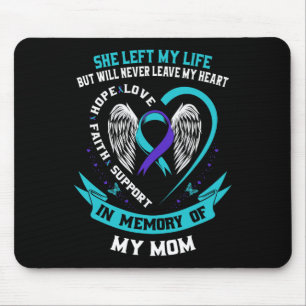 Teal And Purple Suicide Awareness Ribbon Mum Memor Mouse Pad