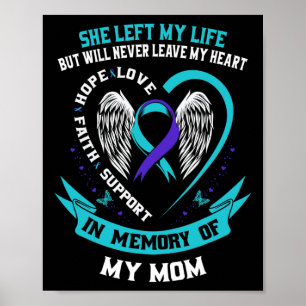 Teal And Purple Suicide Awareness Ribbon Mum Memor Poster