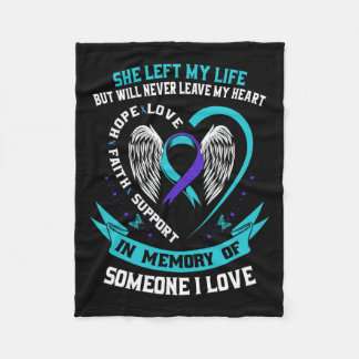 Teal And Purple Suicide Awareness Shirt Someone I  Fleece Blanket
