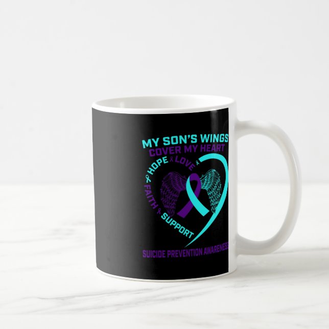 Teal and Purple Suicide Prevention Awareness Son H Coffee Mug (Right)