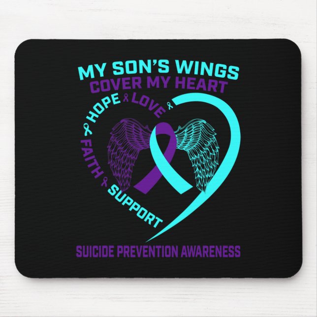 Teal and Purple Suicide Prevention Awareness Son H Mouse Pad (Front)