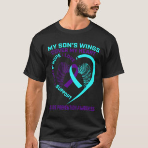 Teal and Purple Suicide Prevention Awareness Son H T-Shirt