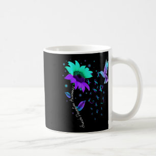 Teal And Purple Sunflower Hummingbird Suicide Prev Coffee Mug