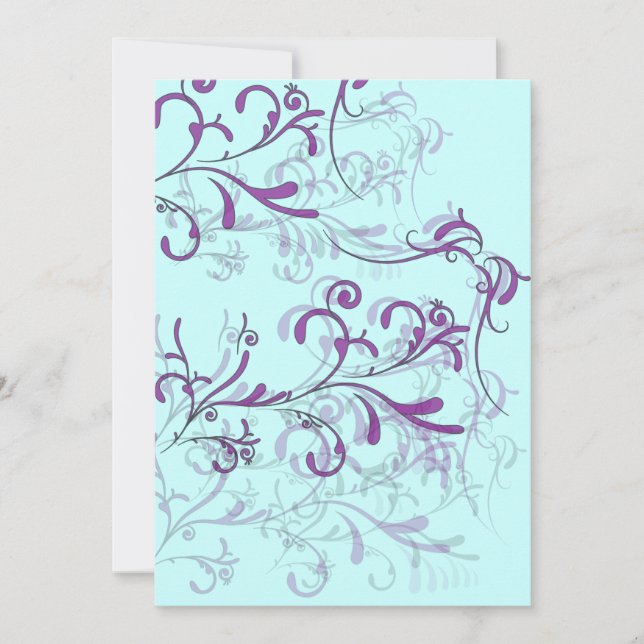 Teal and Purple Swirl Invitations (Front)