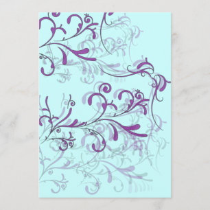 Teal and Purple Swirl Invitations