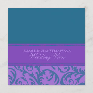 Teal and Purple Wedding Vow Renewal Invitations
