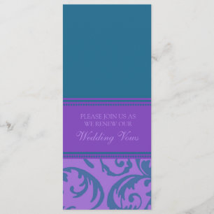 Teal and Purple Wedding Vow Renewal Invitations