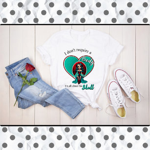 Teal and Red Roses Sugar Skulls T-Shirt