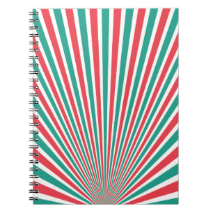 Teal and Red Stripes Notebook