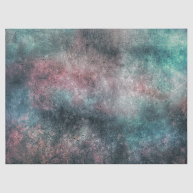 teal and rose clouds tissue paper (Front)
