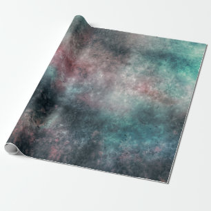 teal and rose clouds wrapping paper