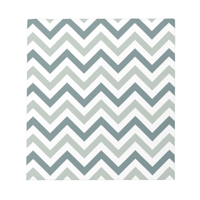 Teal and sage chevron notepad (Front)