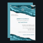 Teal and Silver Agate Border, Bar Mitzvah Invitation<br><div class="desc">This modern design features a beautiful teal and silver glittery agate border and your custom text on the front and back if needed.  Use the template form to add your text.  The advanced editing menus,  accessed by choosing "customise further",  will allow you to change the fonts,  colours and layout.</div>