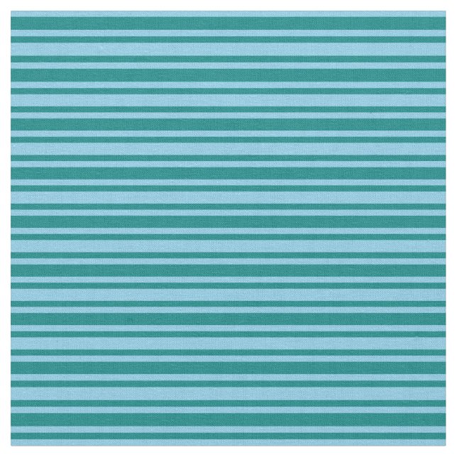 Teal and Sky Blue Stripes Pattern Fabric (Close Up)