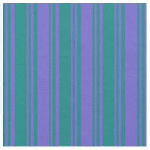 Teal and Slate Blue Coloured Striped Pattern Fabric