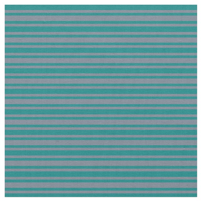 Teal and Slate Grey Coloured Striped Pattern Fabric (Close Up)