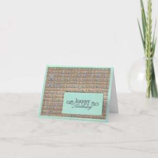 Teal and Squares Birthday Card