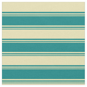 Teal and Tan Coloured Lines Pattern Fabric