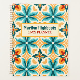 Teal and Tangerine Mid-Century Planner