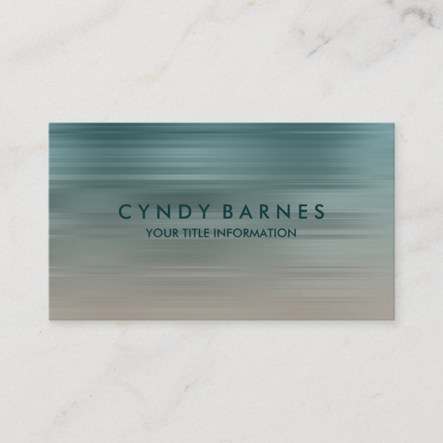 Teal and Taupe Stripe Business Card (Front)