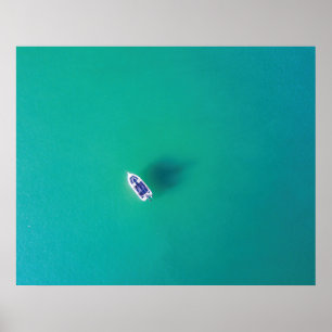 Teal and Turquoise Aerial Ocean Poster