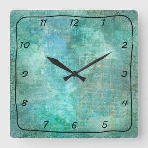 Teal and Turquoise Beautiful Patterned Clock