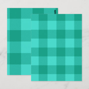 Teal And Turquoise Gingham Plaid Design Postcard