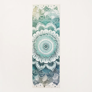 Teal and Turquoise Mandala Yoga Mat