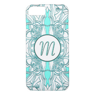 Teal and Turquoise Monogrammed iPhone 8/7 Case