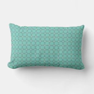 Teal and Turquoise Small Geo Print Lumbar Cushion