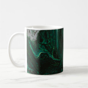 Teal and white abstract painting coffee mug
