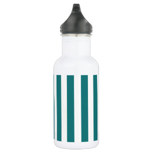 Teal and white candy stripes 532 ml water bottle