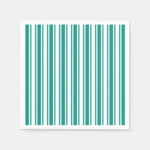 Teal and white candy stripes napkin