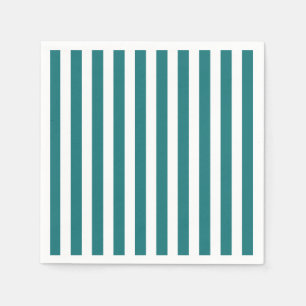 Teal and white candy stripes napkin
