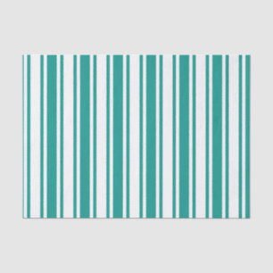 Teal and white candy stripes tissue paper