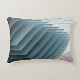 Teal and white digital wallpaper decorative cushion