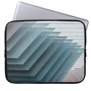 Teal and white digital wallpaper laptop sleeve