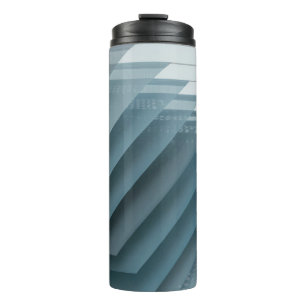 Teal and white digital wallpaper thermal tumbler