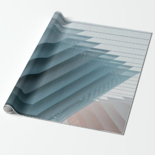 Teal and white digital wallpaper wrapping paper