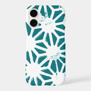Teal and white geometric pattern