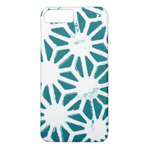 Teal and white geometric pattern iPhone 8 plus/7 plus case