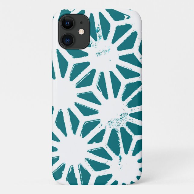 Teal and white geometric pattern Case-Mate iPhone case (Back)