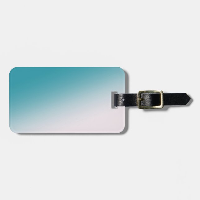 Teal and White Gradient Luggage Tag (Front Horizontal)