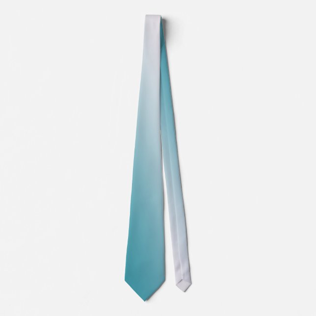 Teal and White Gradient Tie (Front)