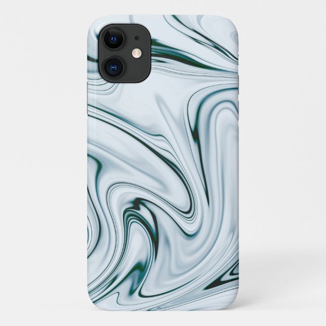 Teal and White Marble Swirl Effect  Case-Mate iPhone Case (Back)