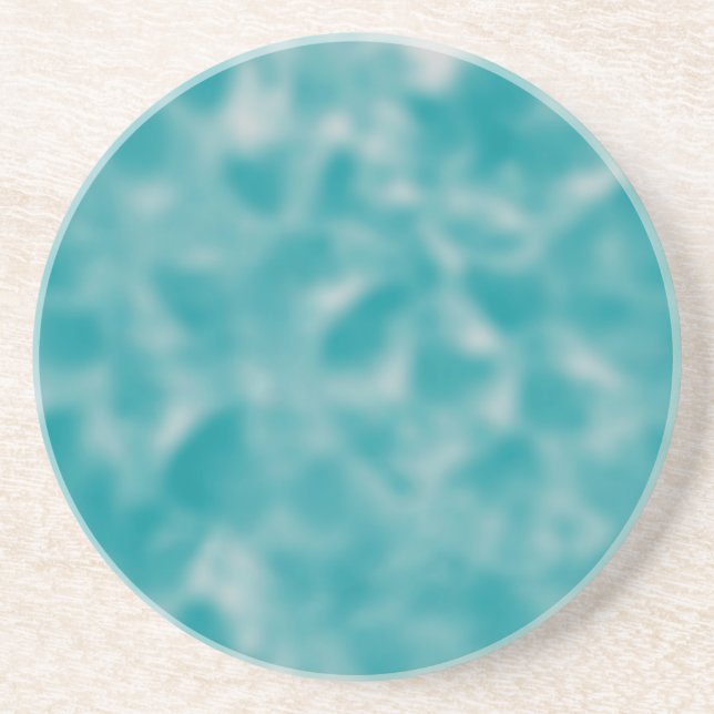 Teal and White Mottled Coaster (Front)